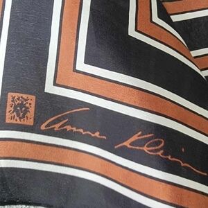 Anne Klein Silk Scarf in Black, White, and Orange